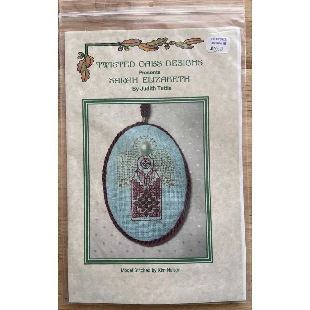 Twisted Oaks Designs Sarah Elizabeth Angel ornament cross stitch pattern & Beads
